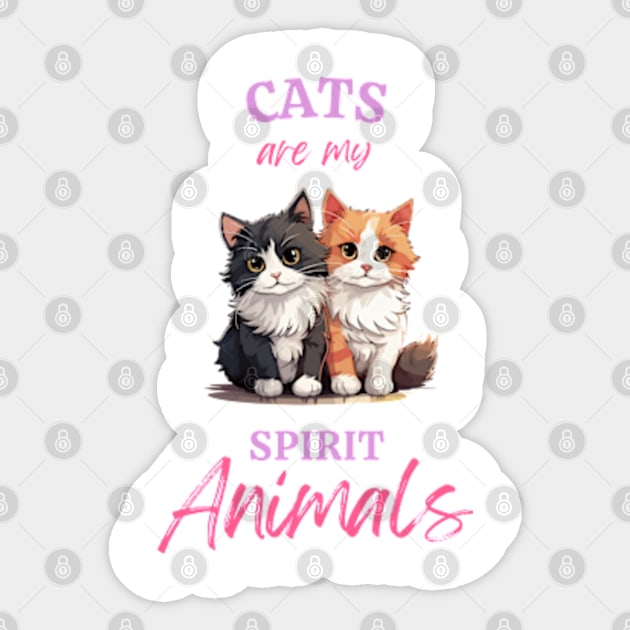 cats are my spirit animal Sticker by Pawfect Designz